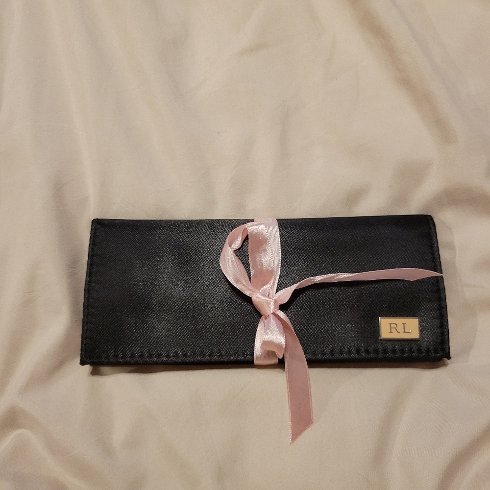 Black Clutch with Pink Ribbon
